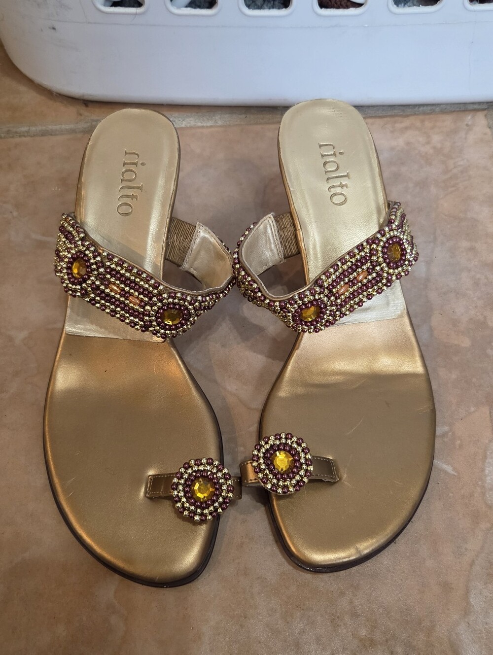 Rialto Beaded Boho Hippie Clubwear Heeled Sandals Summer | 6 - Picture 1 of 7